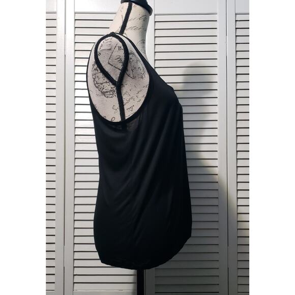 Theory 38 Lightweight Tank Top Women's Large Black Scoop Neck Semi-Sheer Rayon - Picture 3 of 10